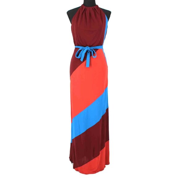 Bottega Veneta Dresses & Skirts - Bottega Veneta Color Block Sleeveless Leather Maxi Dress Black Racerback Strap S